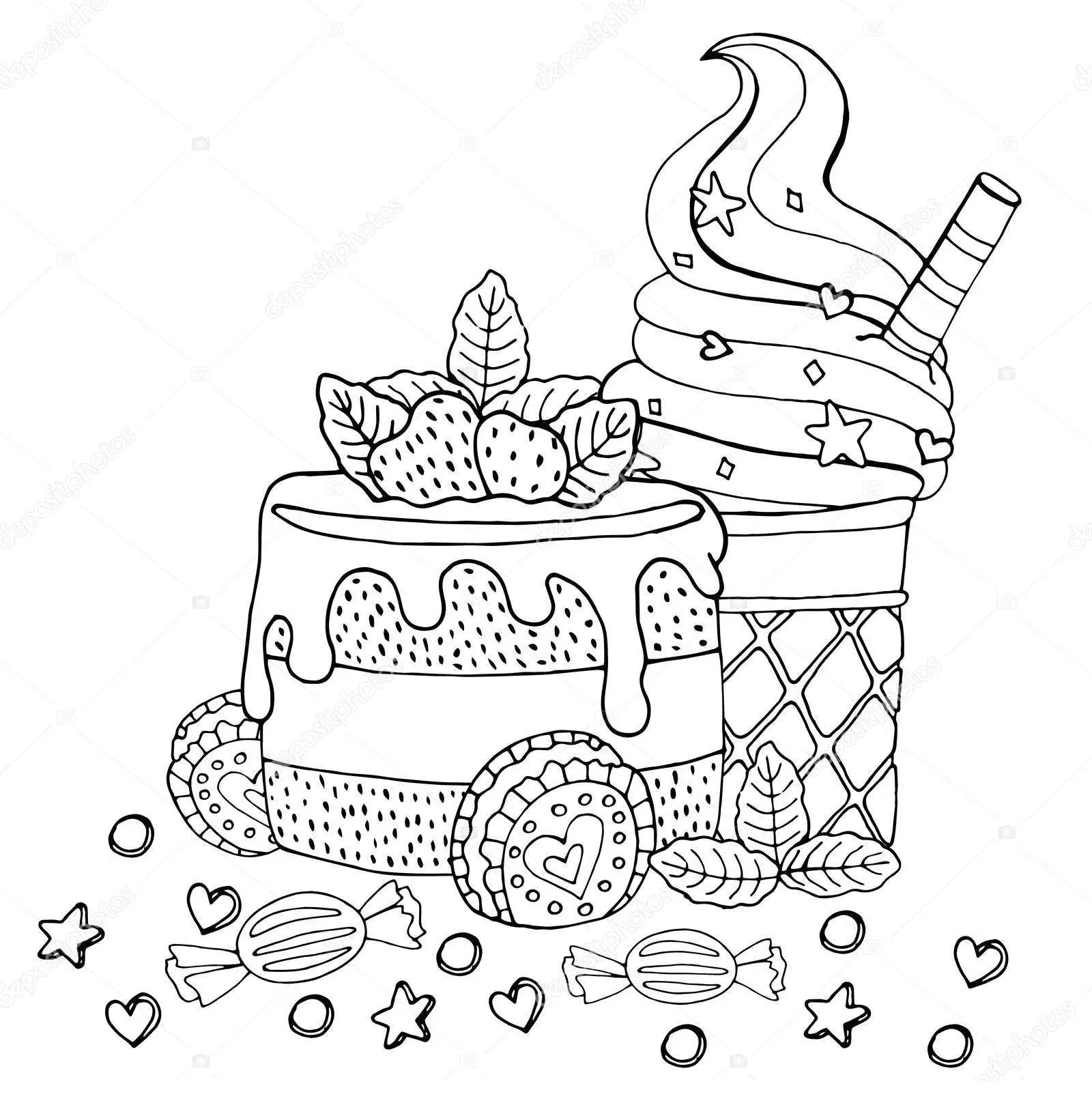 Desenhos de Cake Para Colorir 4