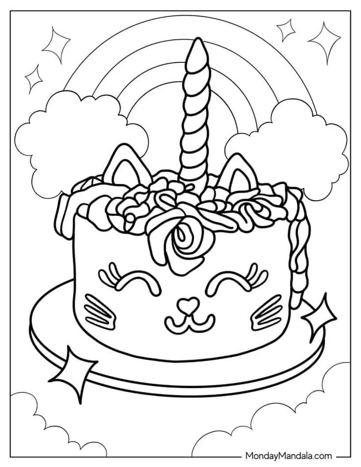 Katze Kuchen Ausmalbilder 8