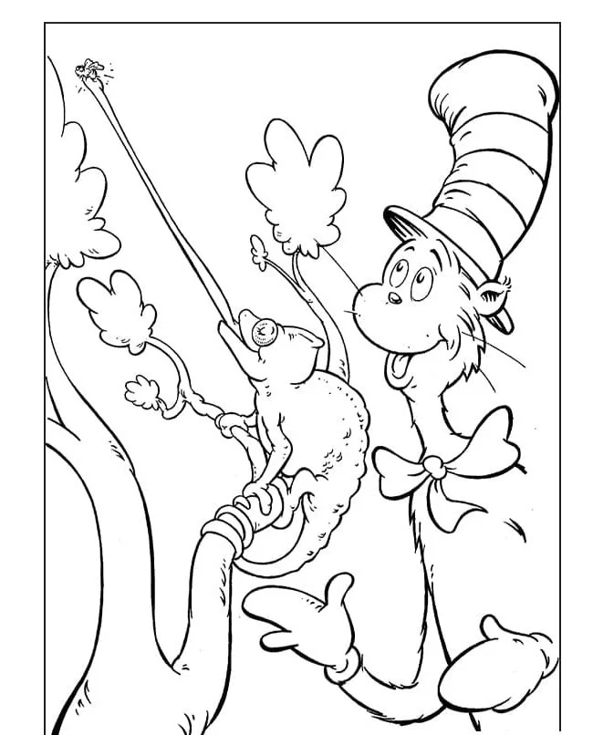 El Gato En El Sombrero Para Colorear 46