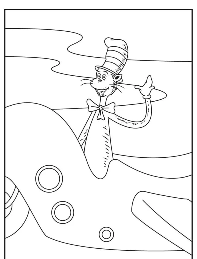 El Gato En El Sombrero Para Colorear 94