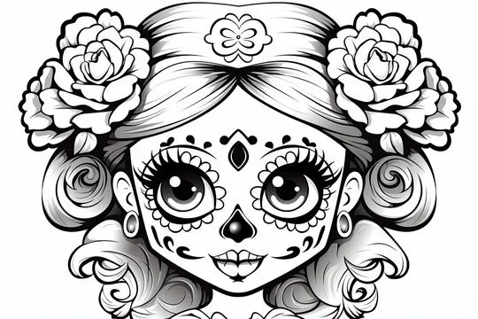 La Catrina Para Colorir 13