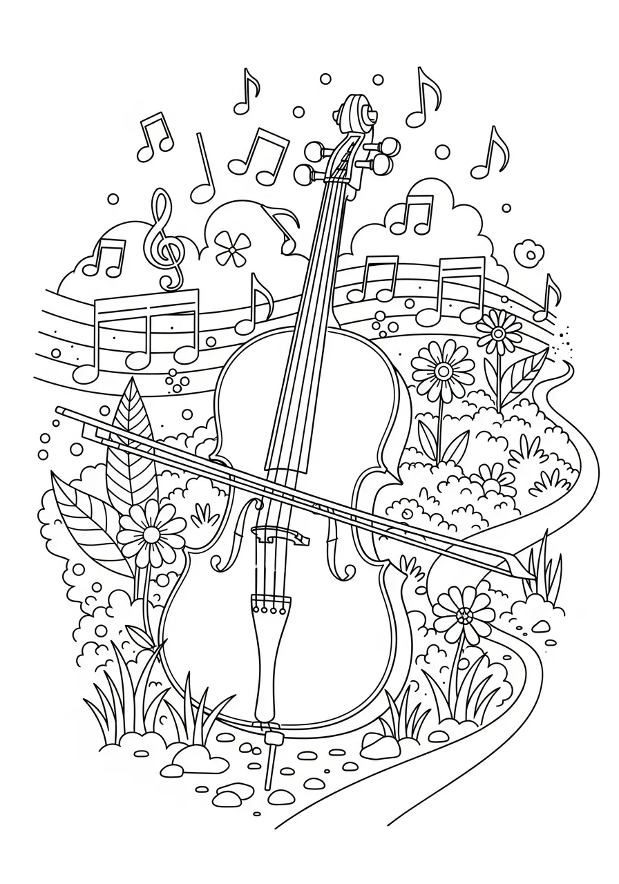 Cello Ausmalbilder 16