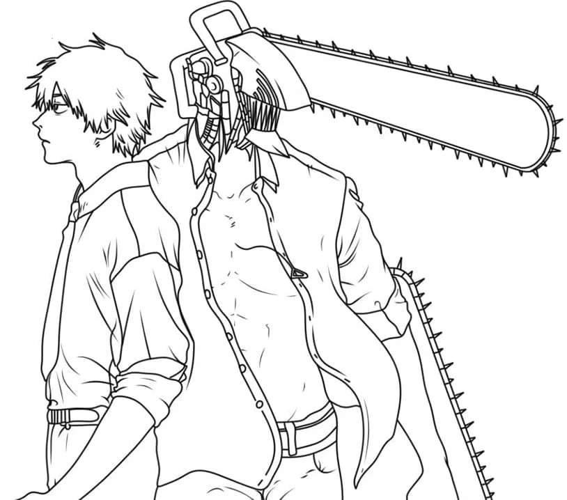 Chainsaw Man Ausmalbilder 9