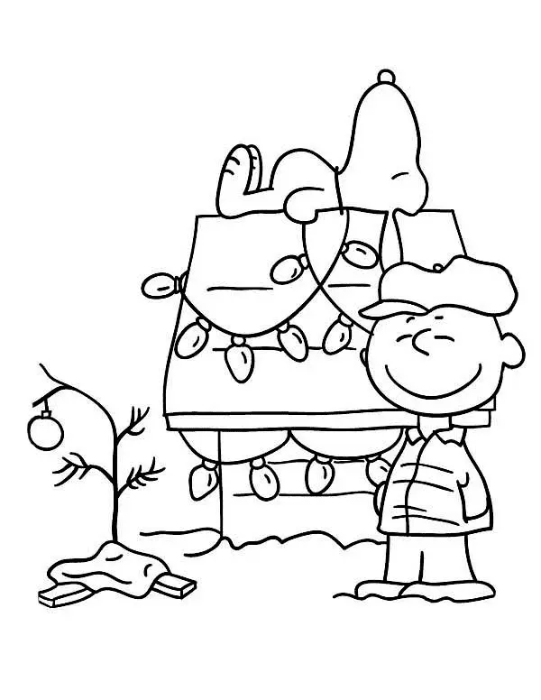 Charlie Brown Christmas Para Colorear 14