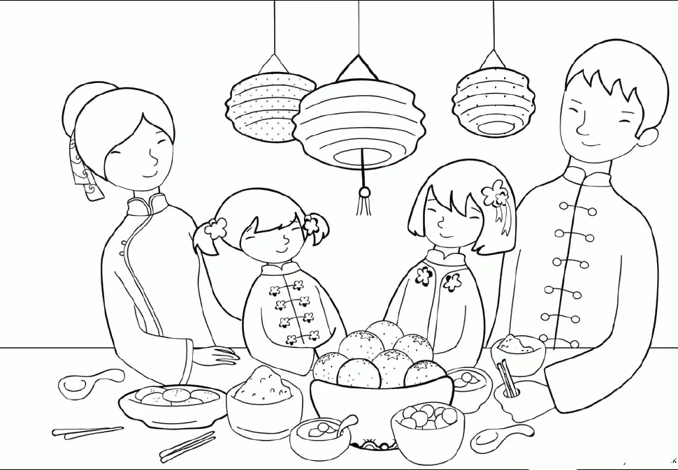 Ausmalbilder chinesischen Neujahr 2