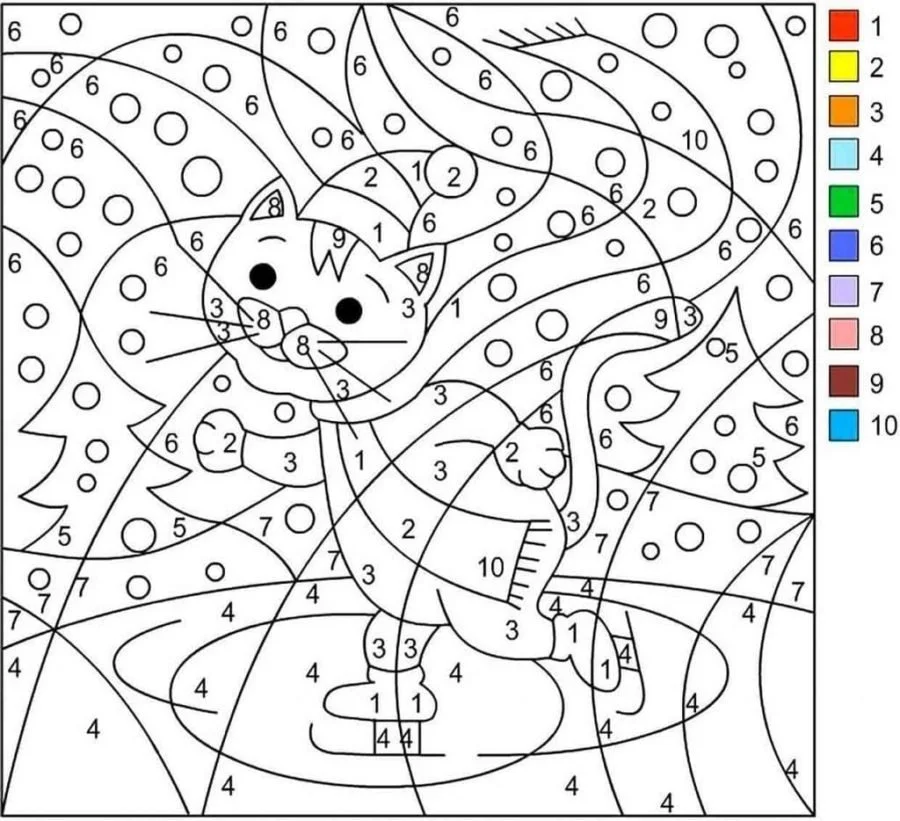 Desenhos de Natal Por Numeros Para Colorir 12