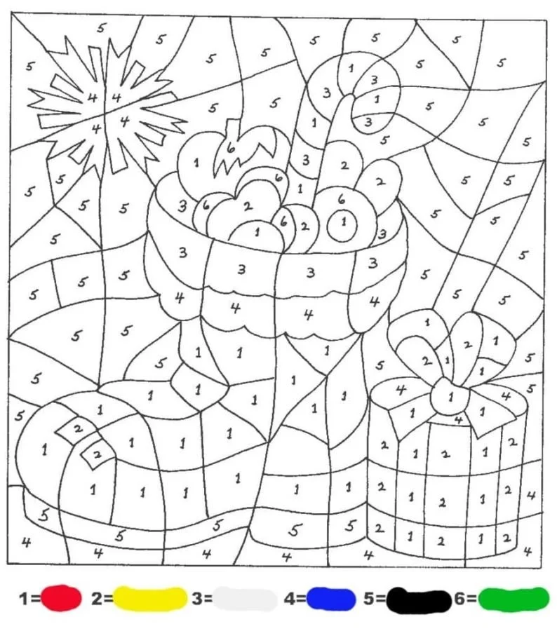 Christmas Color By Number Coloring Pages 15