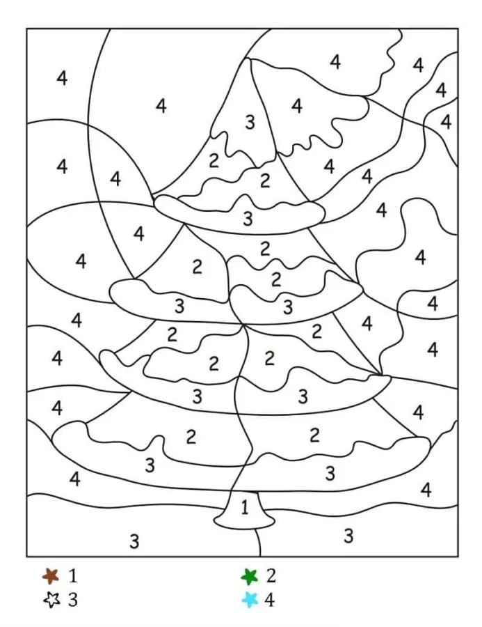 Desenhos de Natal Por Numeros Para Colorir 17