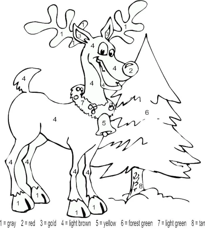 Desenhos de Natal Por Numeros Para Colorir 19