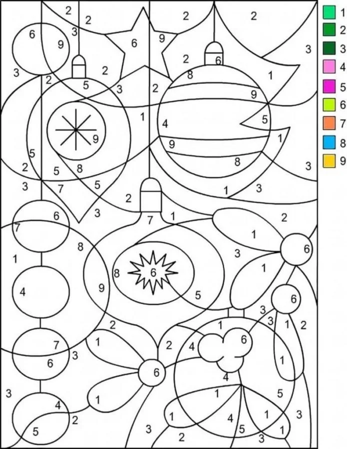 Desenhos de Natal Por Numeros Para Colorir 2