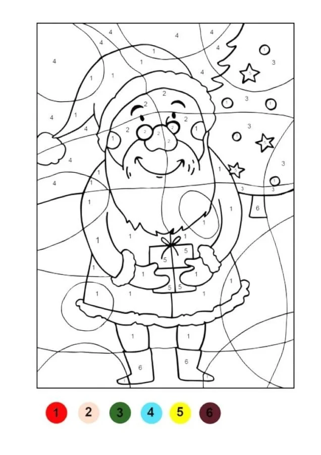 Desenhos de Natal Por Numeros Para Colorir 22