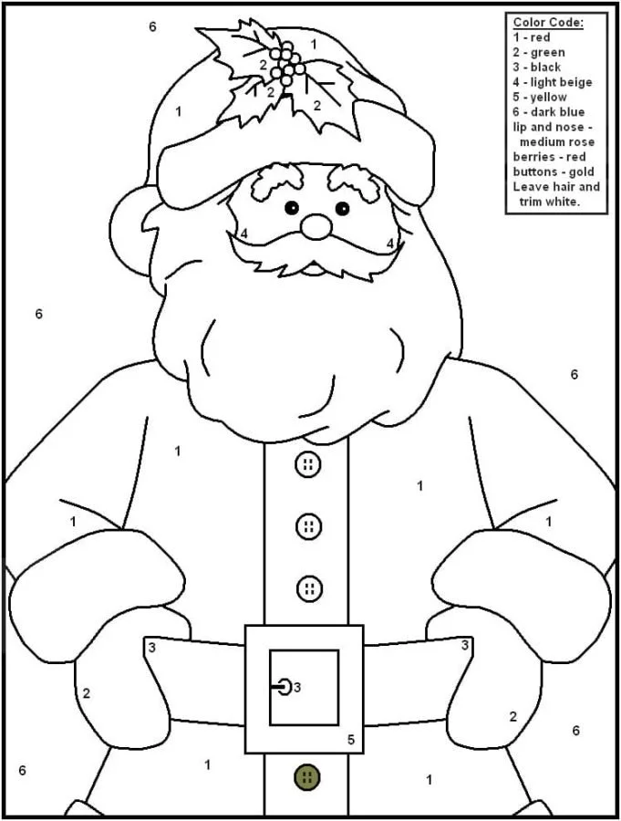 Christmas Color By Number Coloring Pages 31