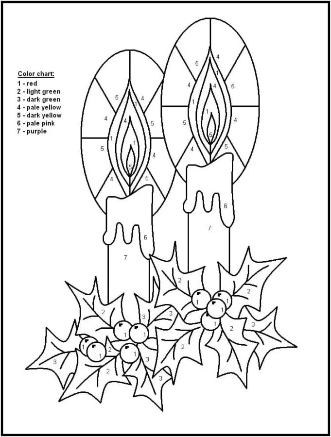 Desenhos de Natal Por Numeros Para Colorir 34