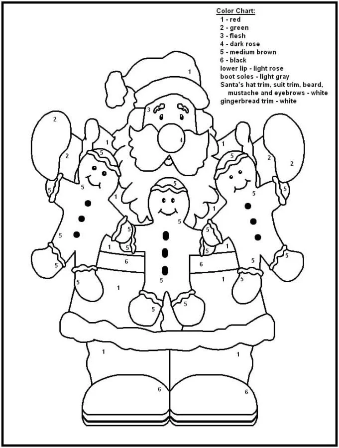 Weihnachts-Ausmalbilder nach Zahlen 42