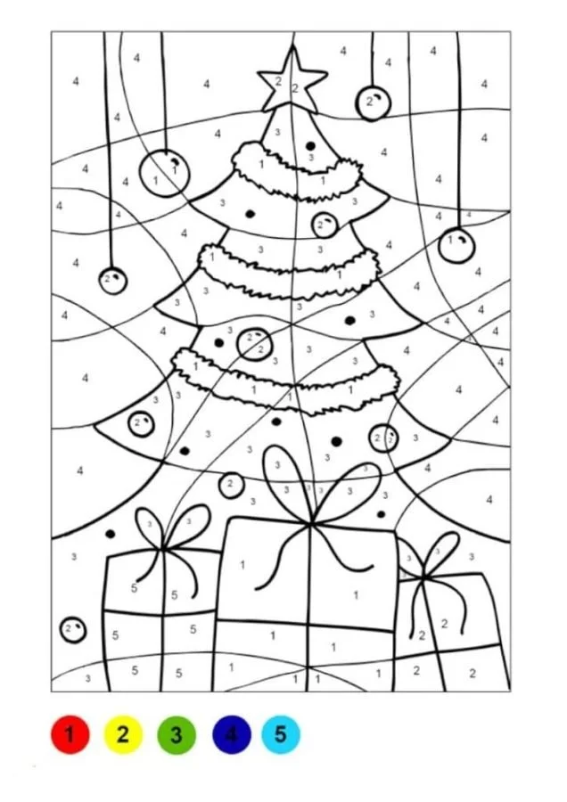 Desenhos de Natal Por Numeros Para Colorir 5