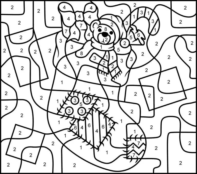 Christmas Color By Number Coloring Pages 78