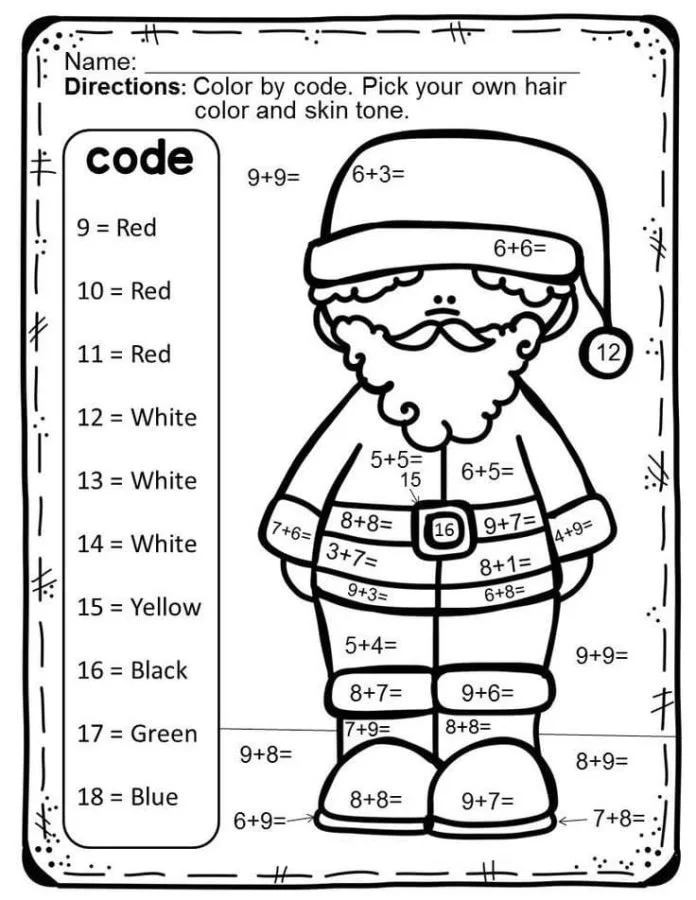 Christmas Color By Number Coloring Pages 84