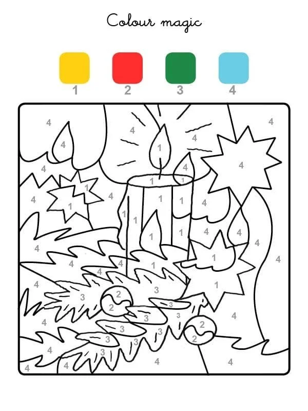 Christmas Color By Number Coloring Pages 97