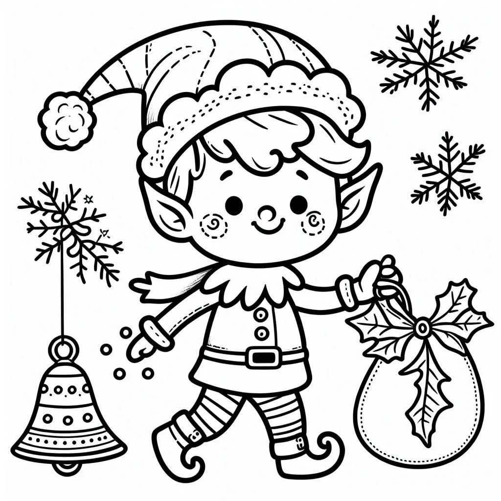 Elfos de Natal para Colorear 10