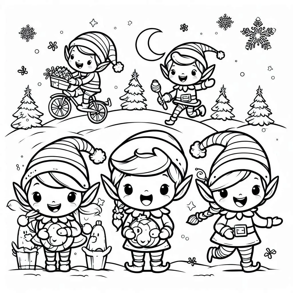 Christmas Elves Coloring Pages 18