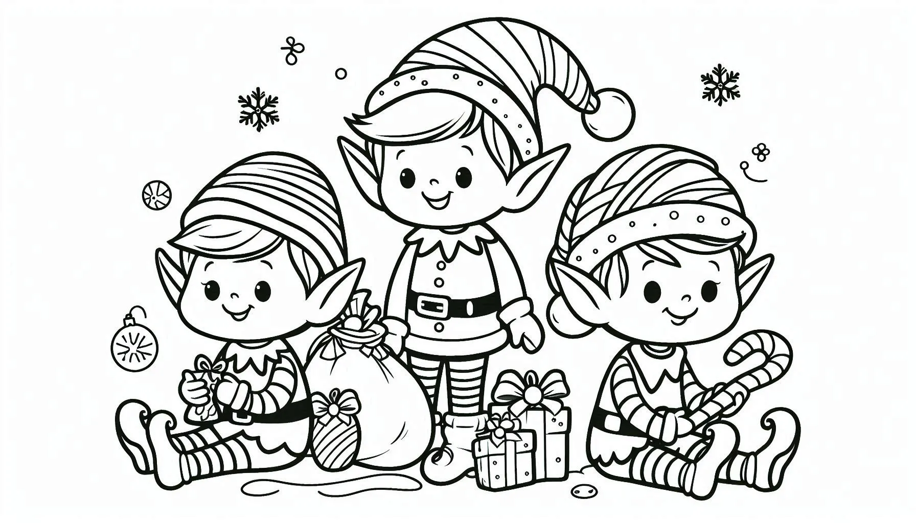 Elfos de Natal para Colorear 19
