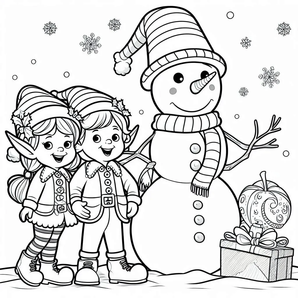 Elfos de Natal para Colorear 22