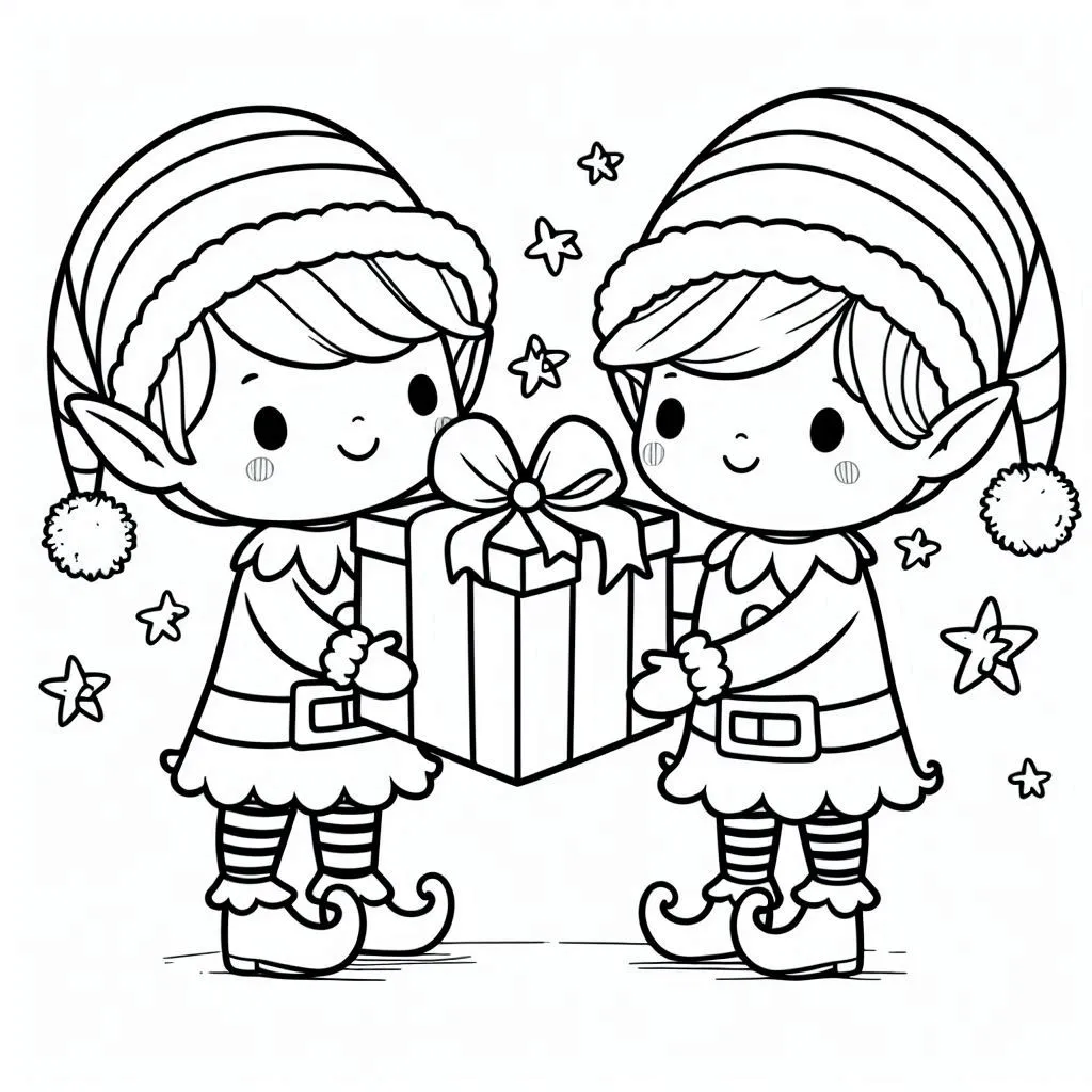 Weihnachtselfen Ausmalbilder 27