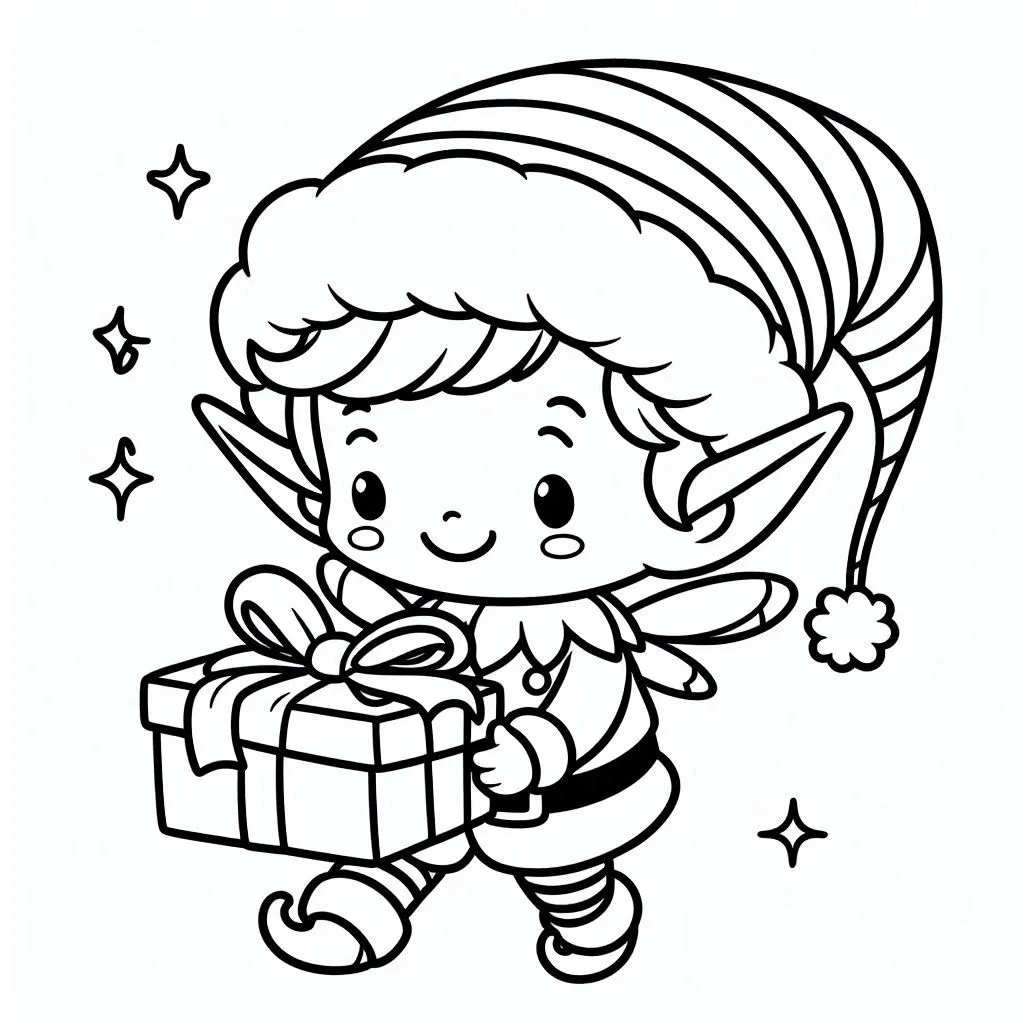 Elfos de Natal para Colorir 30