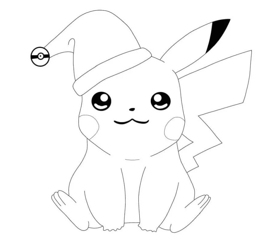 Desenhos de Pikachu de Natal Para Colorir
