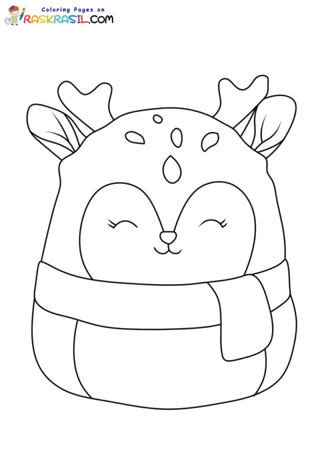 Christmas Squishmallow Coloring Pages 4