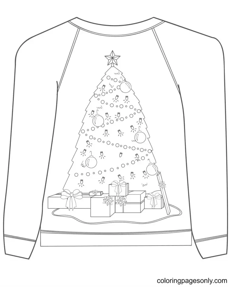 Weihnachtspullover Ausmalbilder 43
