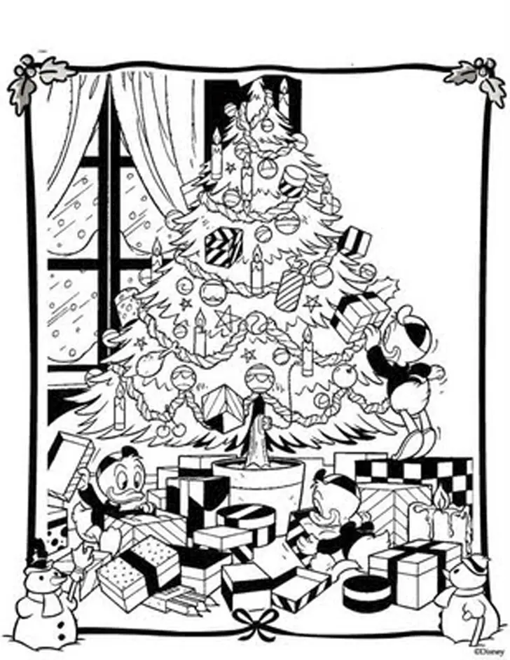 Weihnachtsbaum mit Geschenken Ausmalbilder 17