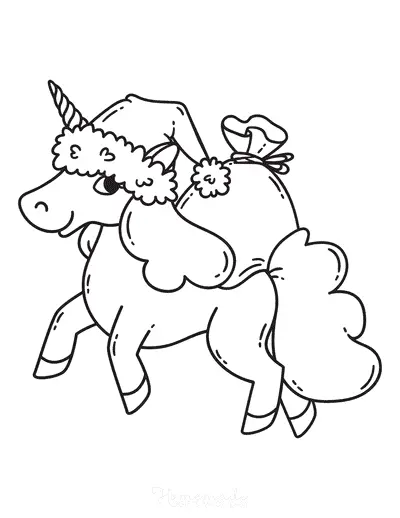 Weihnachts-Einhorn Ausmalbilder 12