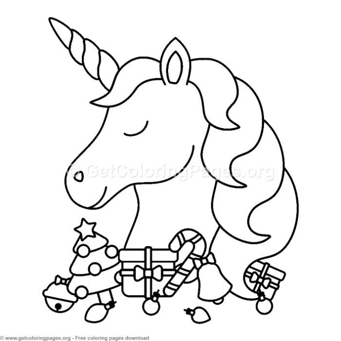 Weihnachts-Einhorn Ausmalbilder 21
