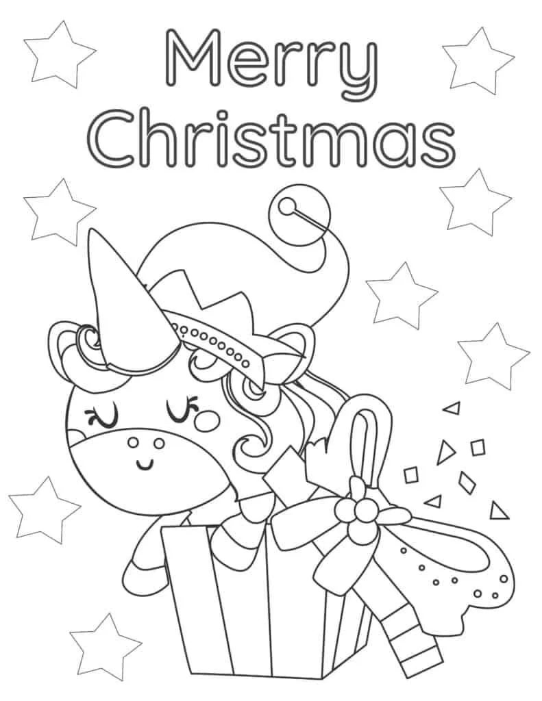 Weihnachts-Einhorn Ausmalbilder 9