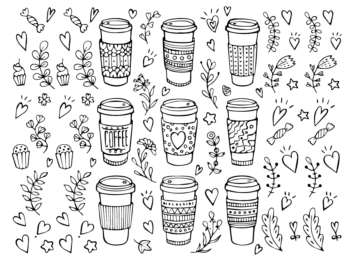 Desenhos de Cafe Para Colorir 9