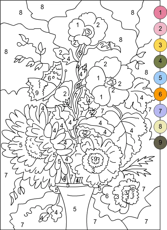 Colorear Por Numero Paginas Para Colorear 48