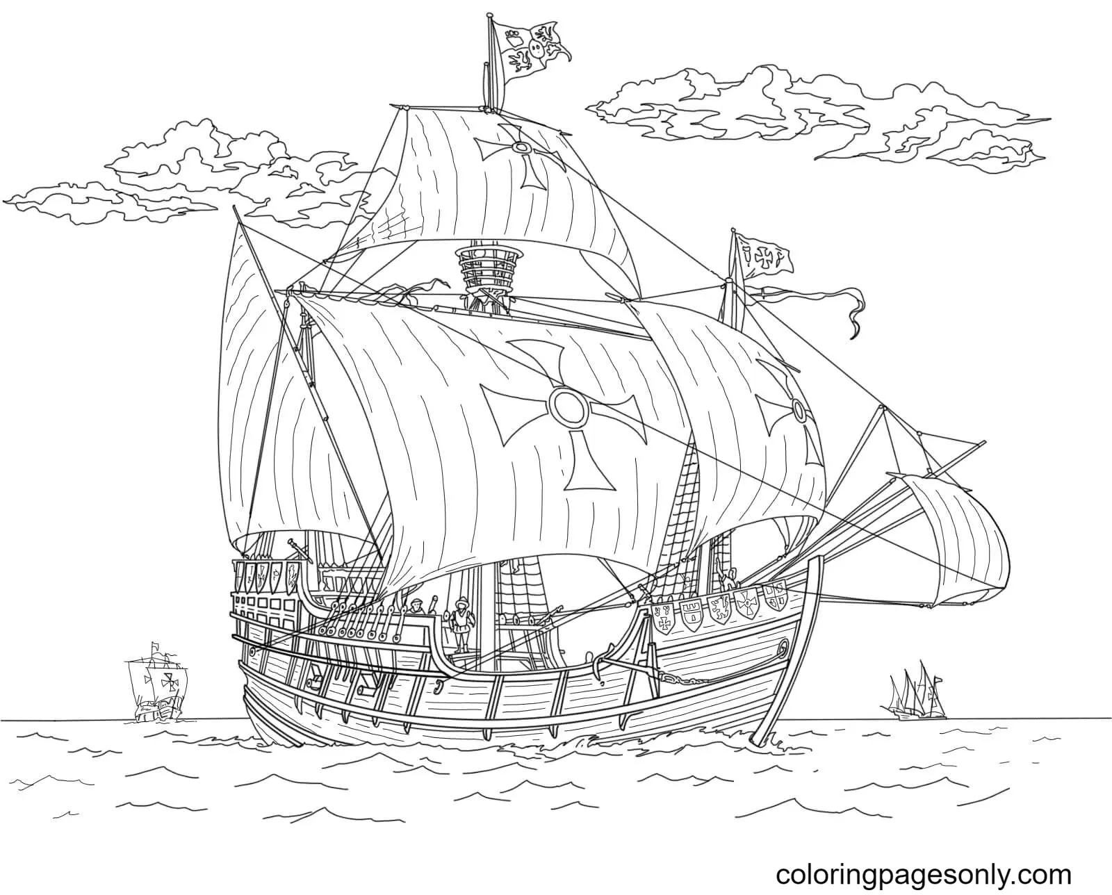 Desenhos de Dia de Colombo Para Colorir 20