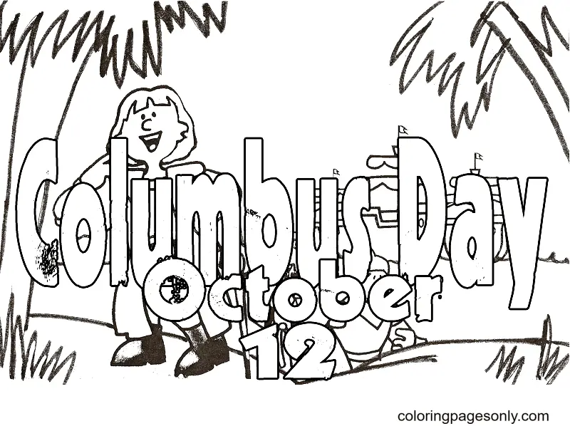 Columbus Day Ausmalbilder 53