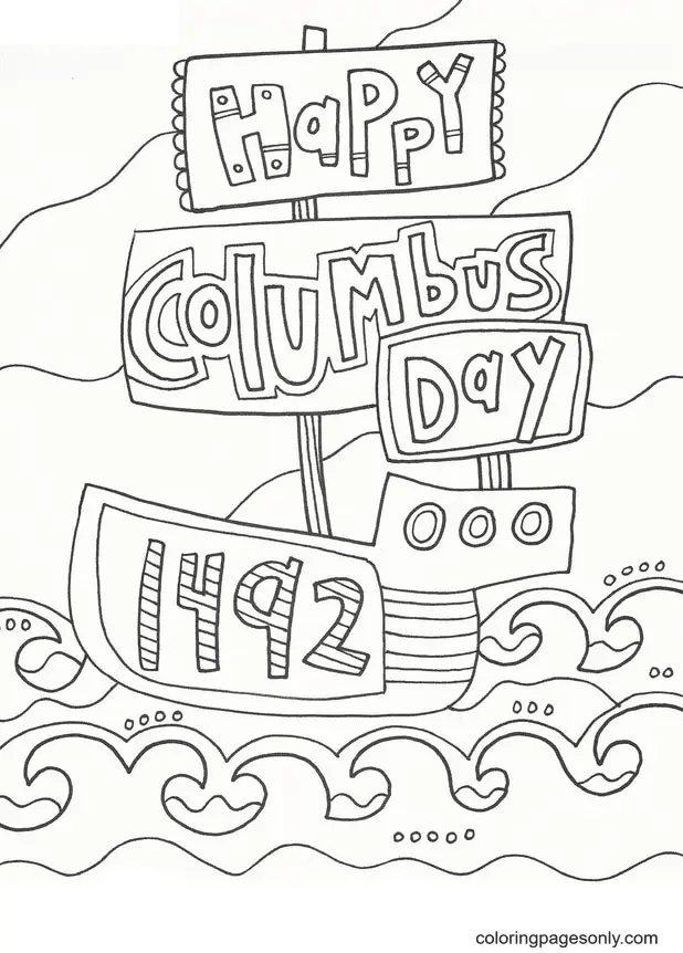 Columbus Day Ausmalbilder 59