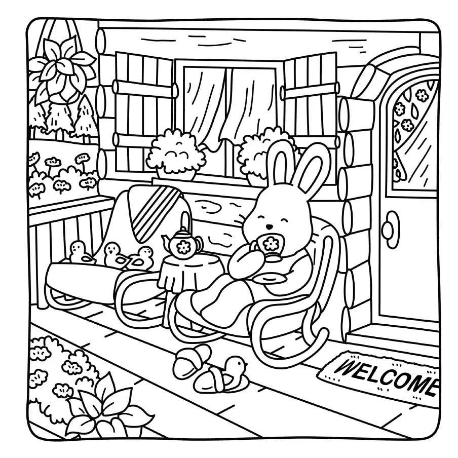 Cottage Friends Coloring Pages 32