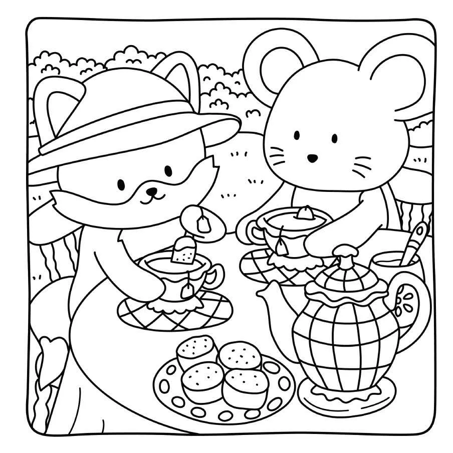 Cottage Friends Coloring Pages 6