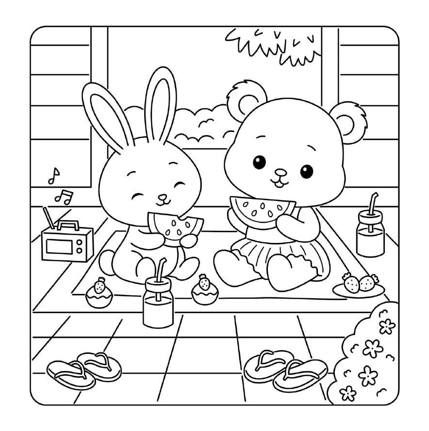 Cuddly Friends para Colorir 10