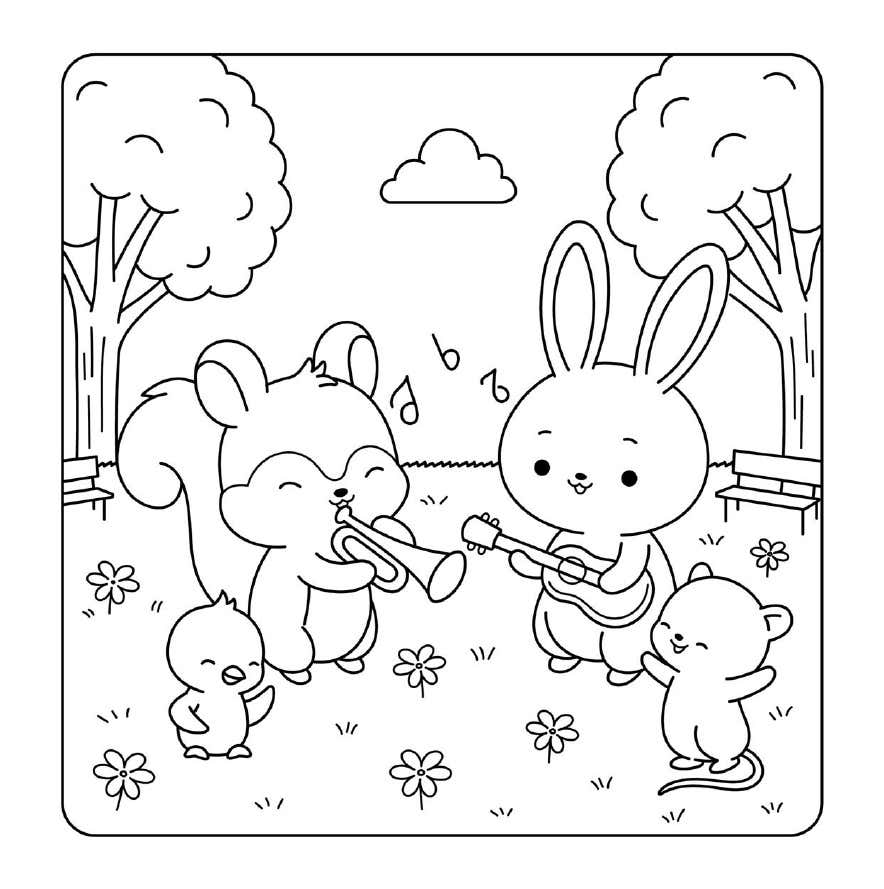 Cuddly Friends para Colorir 26