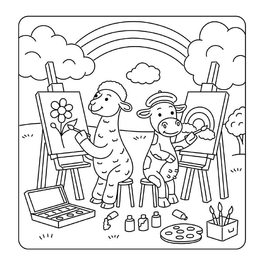 Cuddly Friends para Colorir 6