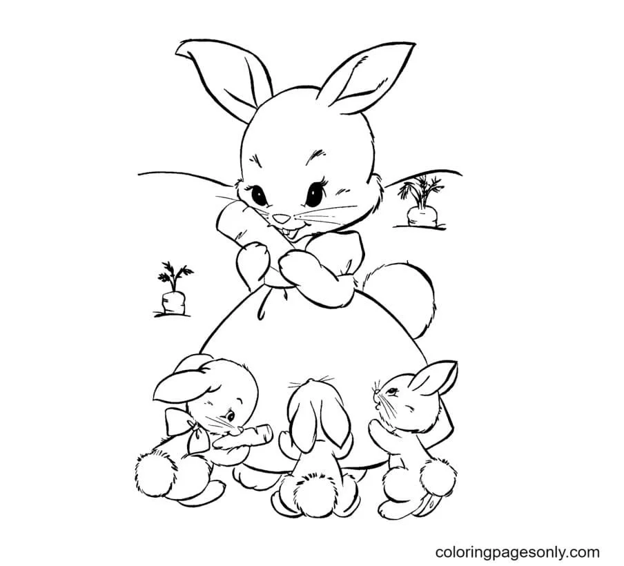 Conejitos Lindos Para Colorear 7