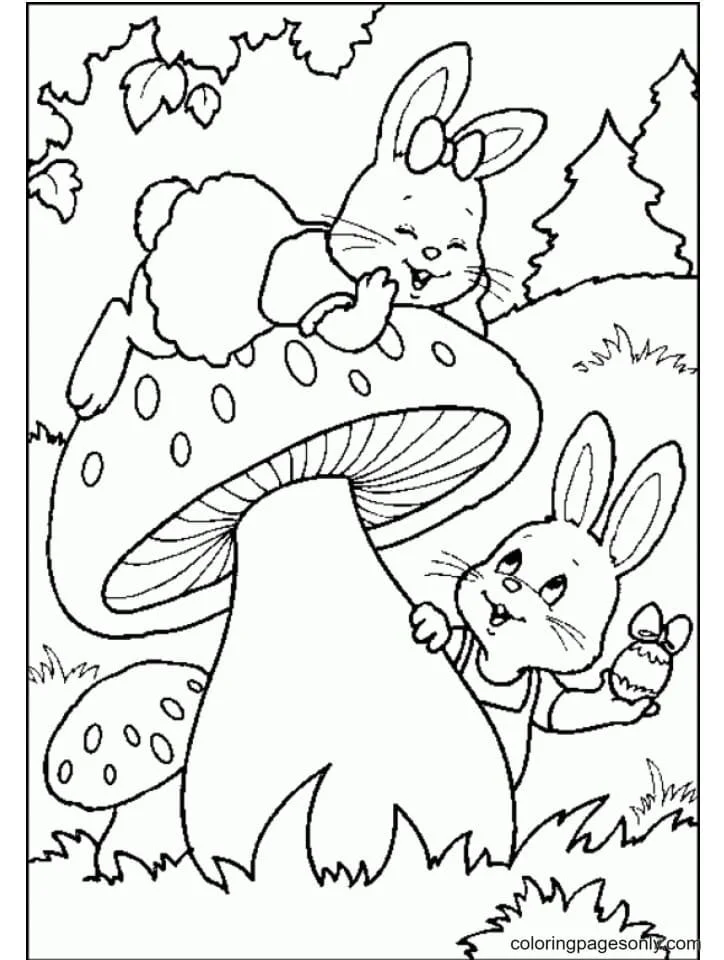 Conejitos Lindos Para Colorear 9