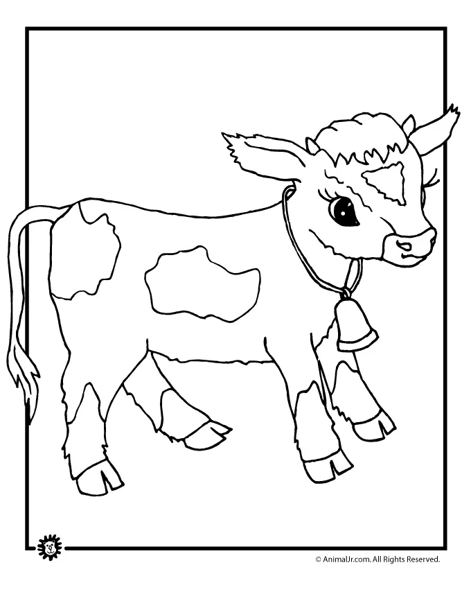 Cute Cow Coloring Pages 14