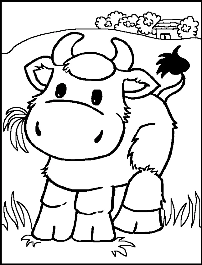Cute Cow Coloring Pages 5