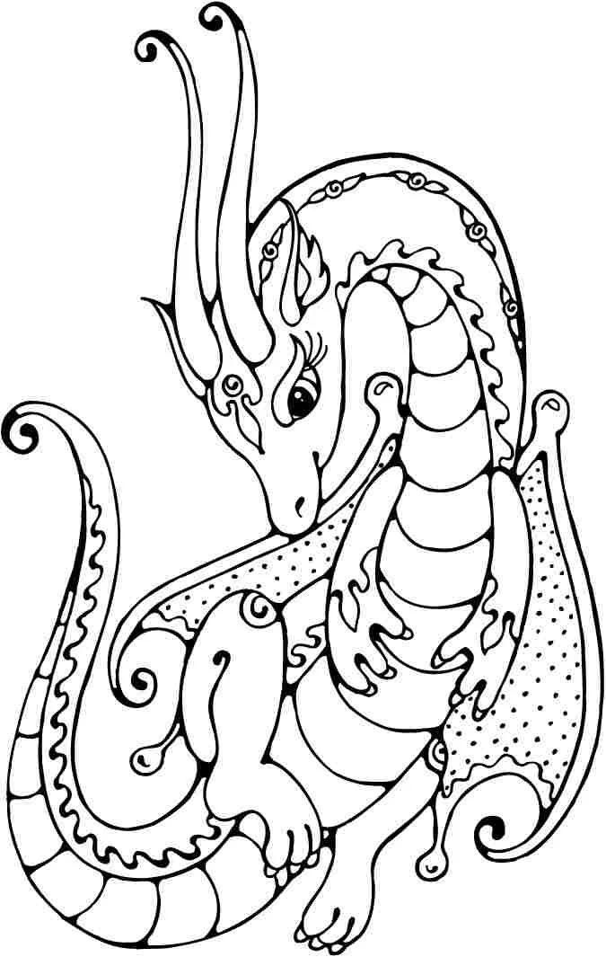 Cute Dragon Coloring Pages 3